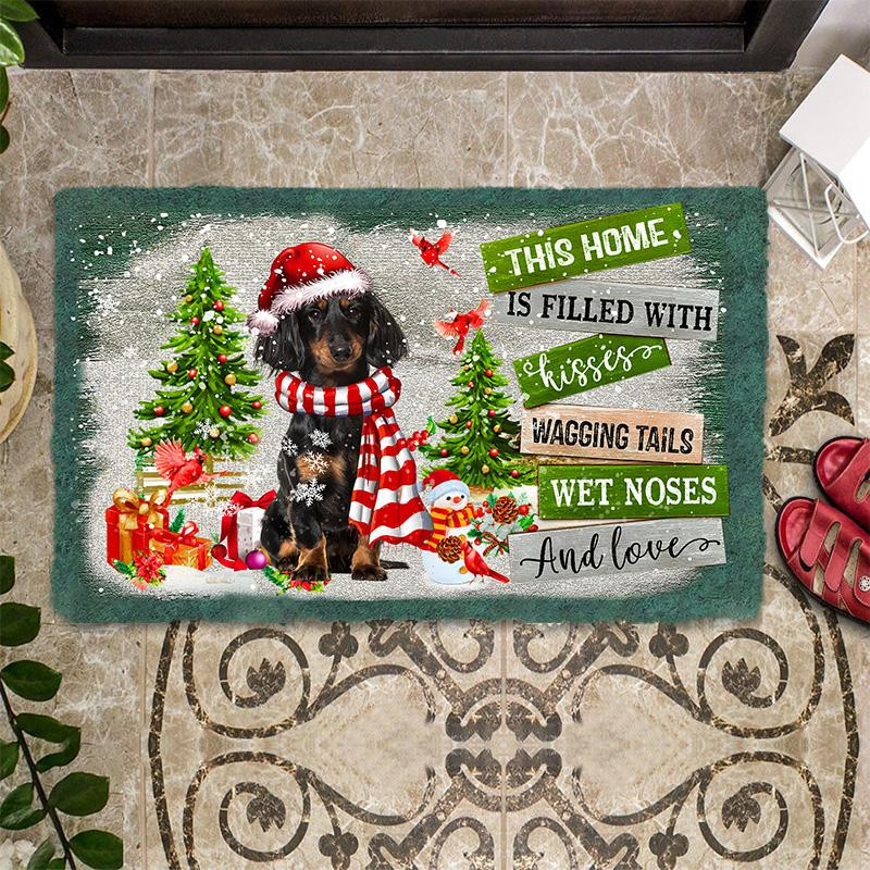This Home Is Filled With Kisses Dachshund Doormat Dog Welcome Mat Dachshund Gifts For Her Him