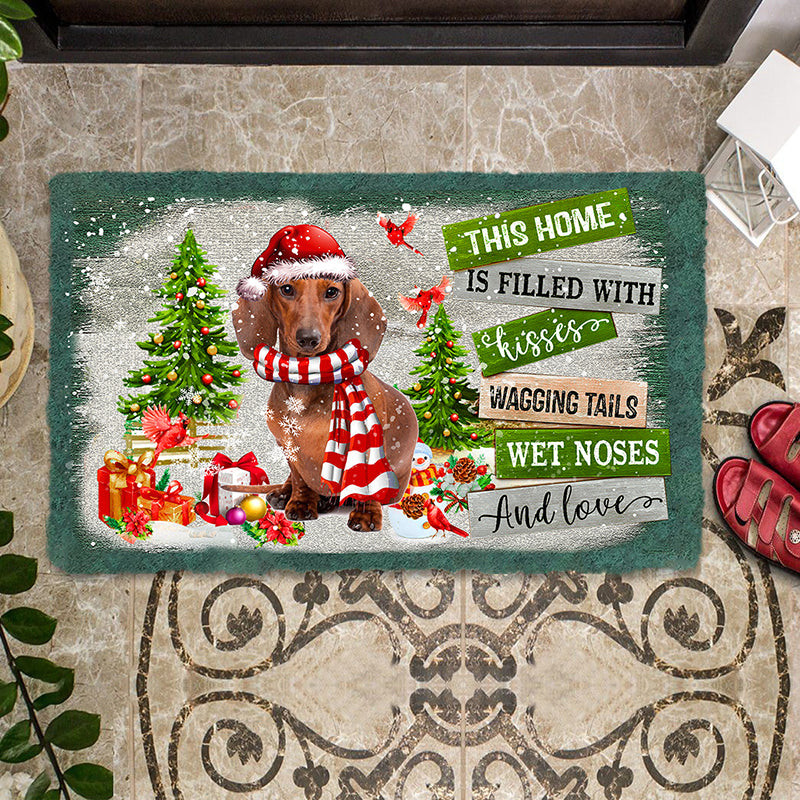 This Home Is Filled With Kisses Dachshund Doormat Pet Door Mat Dachshund Christmas Gifts