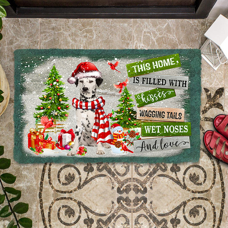 This Home Is Filled With Kisses Dalmatian Door Mat Cute Gifts For Dog Lovers Owners
