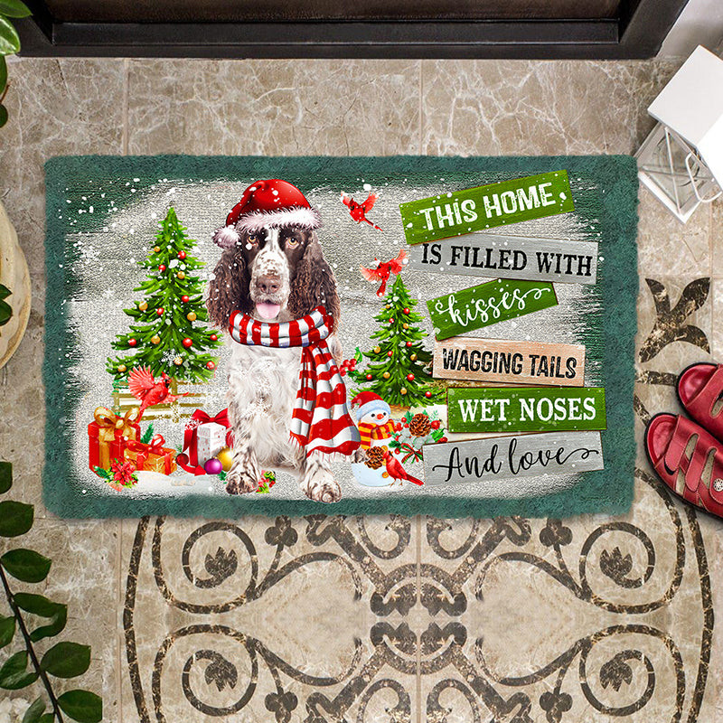 This Home Is Filled With Kisses English Springer Spaniel Doormat Cute Dog Owner Gift Ideas