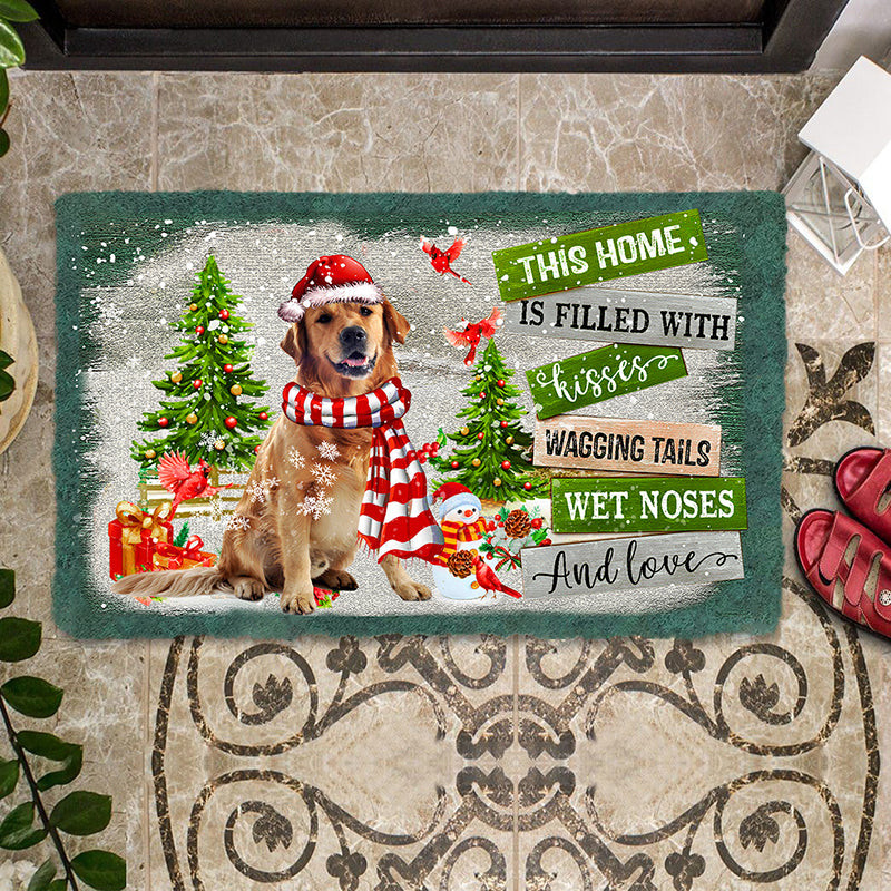 This Home Is Filled With Kisses Golden Retriever Doormat Golden Retriever Owner Gifts
