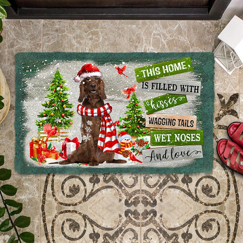 This Home Is Filled With Kisses Irish Setter Doormat Door Decorating Ideas Cool Gifts For Dog