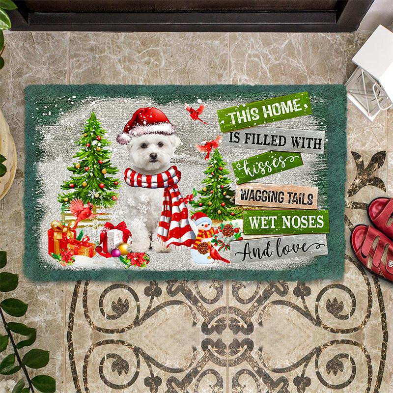 This Home Is Filled With Kisses Maltese Doormat Dog Themed Doormats Good Gifts For Dog Owners