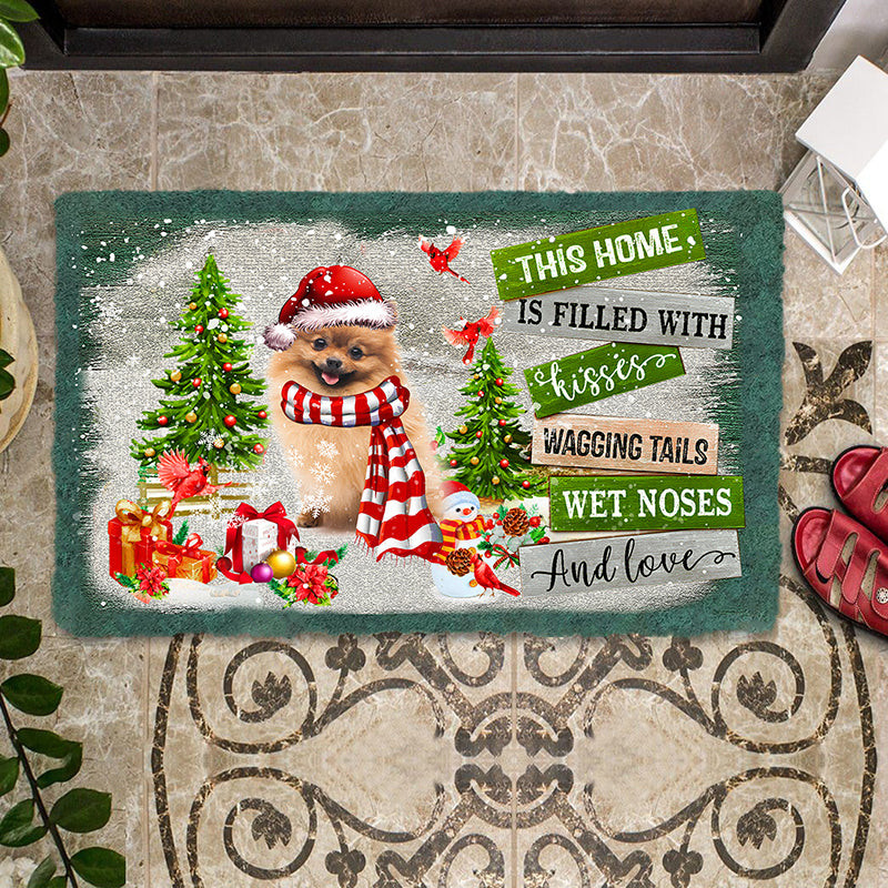This Home Is Filled With Kisses Pomeranian Doormat Pet Door Mat Best Presents For Dog Lovers