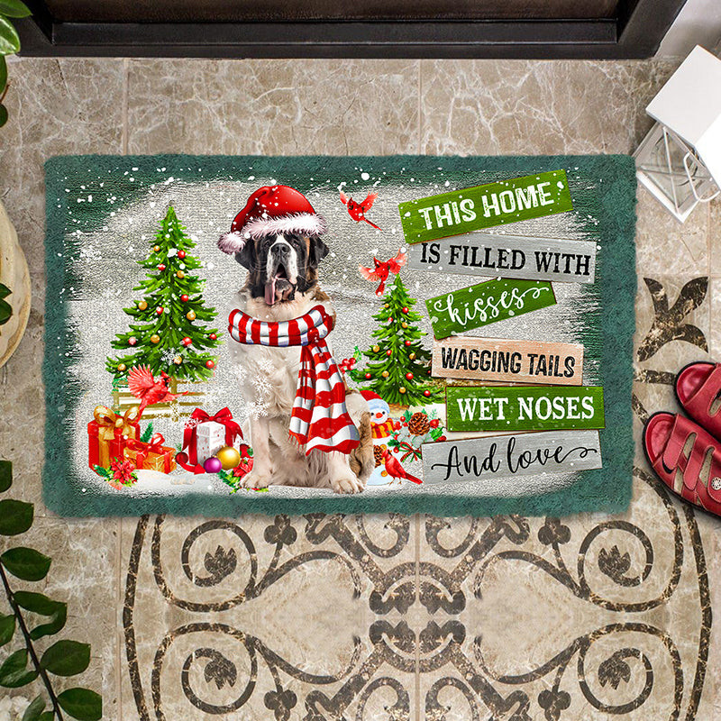 This Home Is Filled With Kisses Saint Bernard Doormat Door Decorating Ideas Dog And Owner Gifts