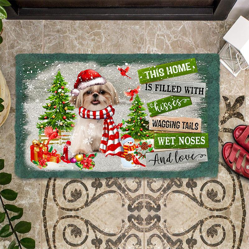 This Home Is Filled With Kisses Shih Tzu Doormat Dog Welcome Mat Shih Tzu Owner Gifts
