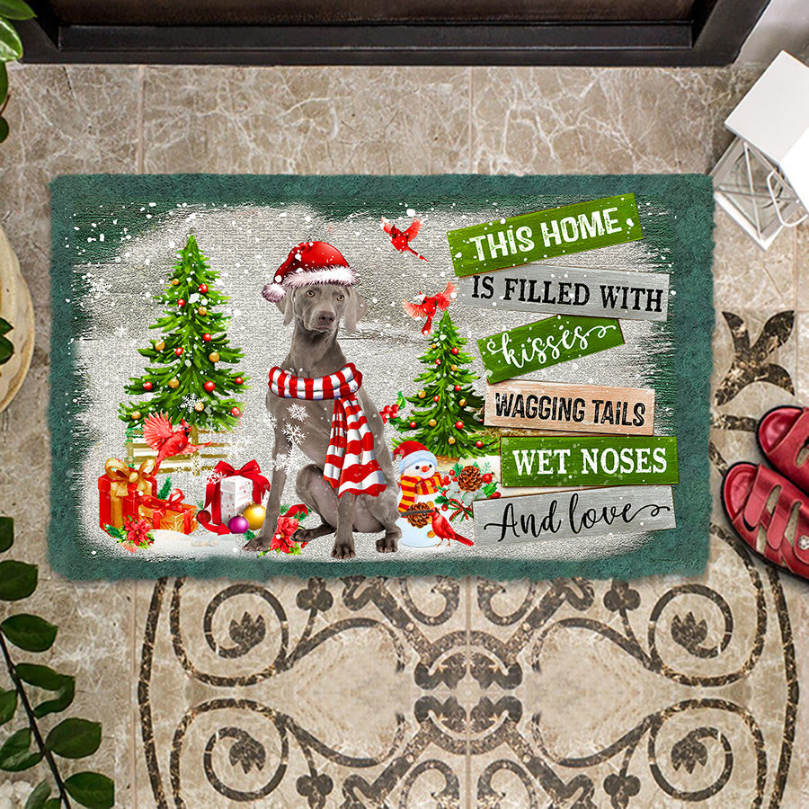 This Home Is Filled With Kisses Weimaraner Doormat Door Decorating Ideas Dog Gift Items Merch