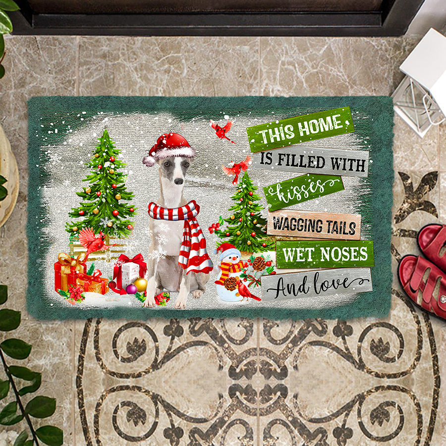 This Home Is Filled With Kisses Whippet Doormat Entryway Decor Best Gifts For Dog Pet Lovers
