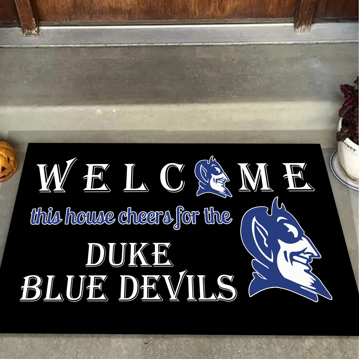 This House Cheer For Duke Blue Devils Doormat Welcome Mat Merch Gifts For Fans