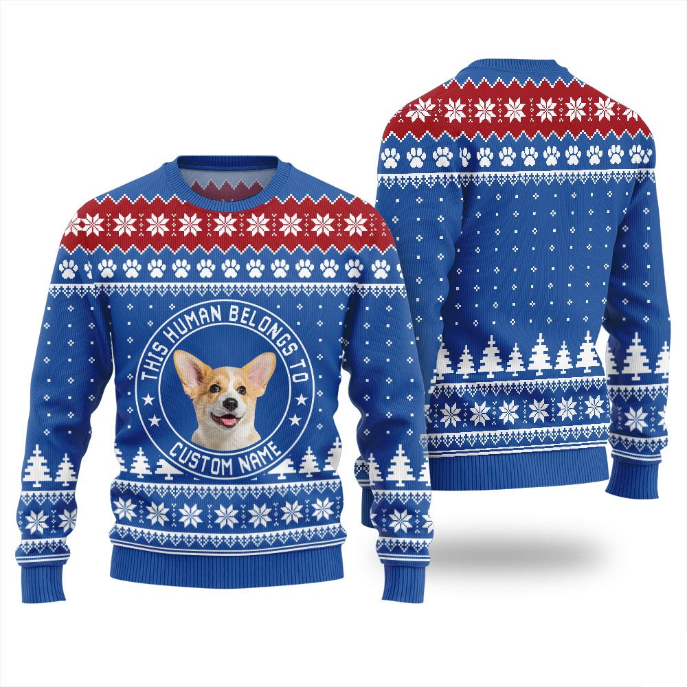 This Human Belongs To Custom Name Christmas Sweater Women Ugly Sweaters For Christmas