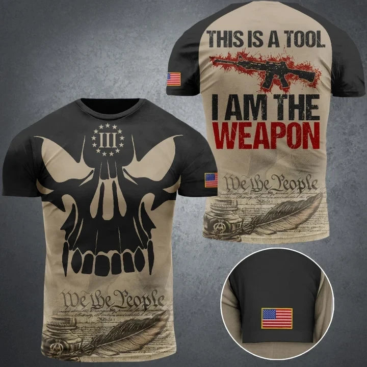 This Is A Tool I Am The Weapon Skull T-Shirt We The People Apparel Gifts For Gun Lovers This Is A Tool I Am The Weapon Skull T-Shirt We The People Apparel Gifts For Gun Lovers