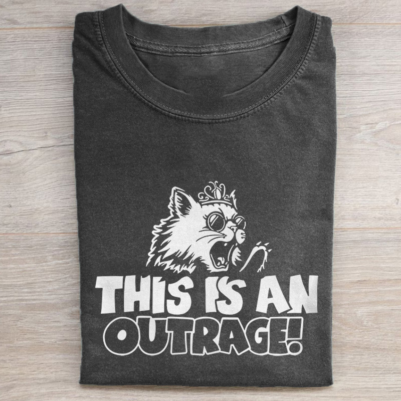 This Is An Outrage T-Shirt Donut Cat Fan Club Graphic Tee Gift For Gamer Girl
