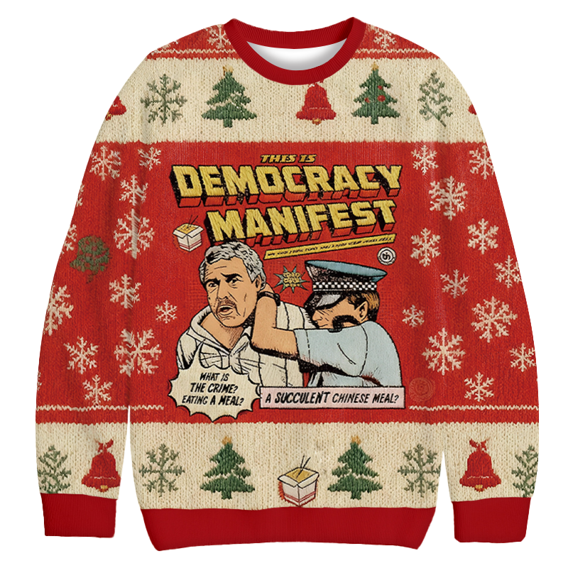 This is Democracy Christmas Ugly Sweatshirt Festive Xmas Winter Sweater Gift Ideas This is Democracy Christmas Ugly Sweatshirt Festive Xmas Winter Sweater Gift Ideas