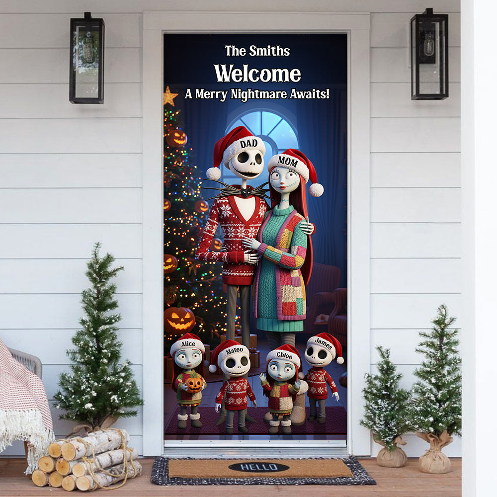 This is Home Door Cover Personalized Gifts For Family - Custom Portrait Funny Christmas Gift