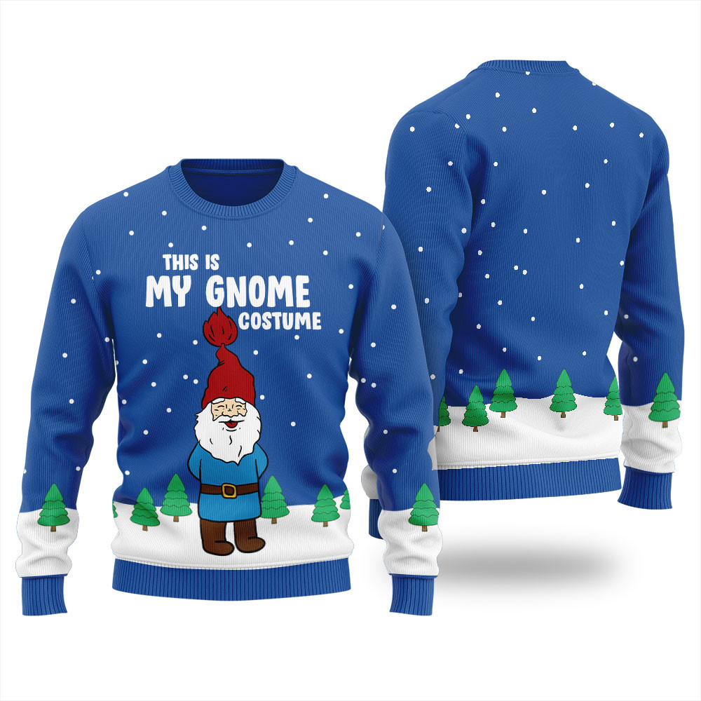 This Is My Gnome Costume Christmas Sweater Men Warm Winter Sweater to Brighten Your Holidays
