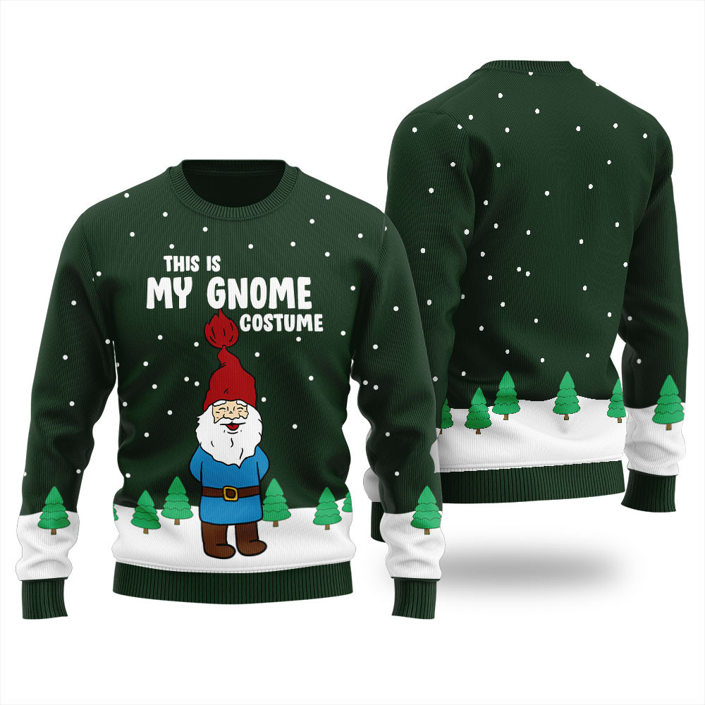 This Is My Gnome Costume Ugly Christmas Sweater Festive Sweatshirt for Christmas Celebrations