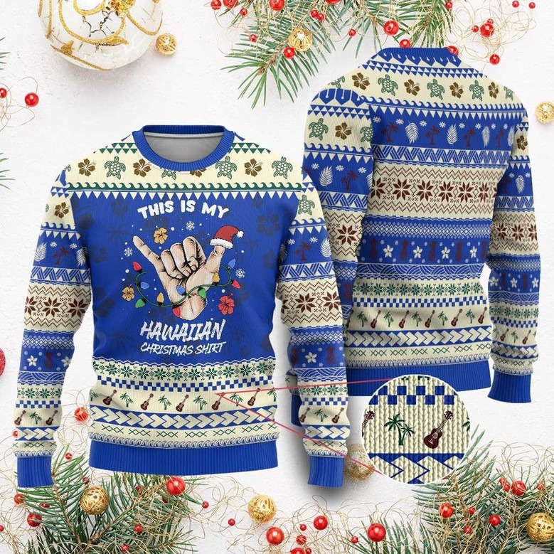 This Is My Hawaiian Christmas Ugly Sweater Aloha Christmas Sweater Gifts For Dad