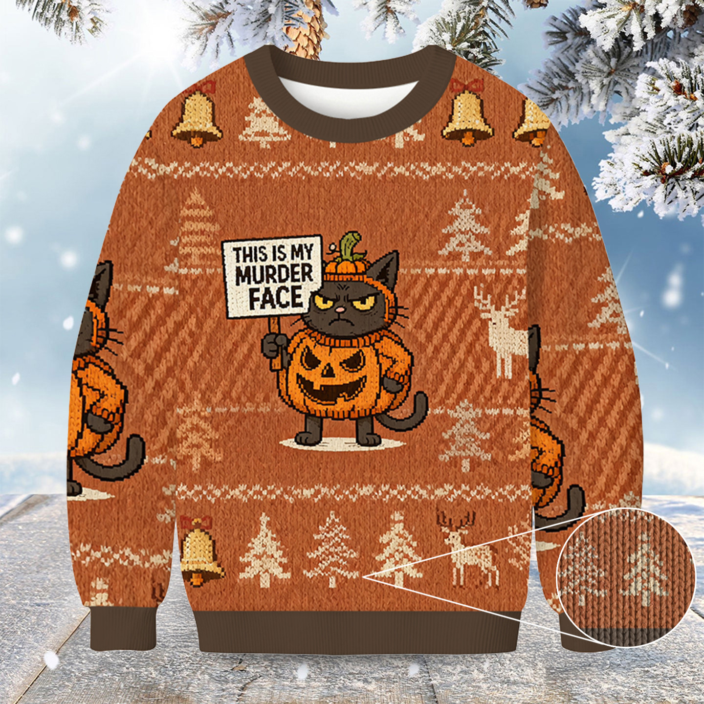 This Is My Murder Face Christmas Ugly Sweater Cat Christmas Jumper Xmas Gifts For Her