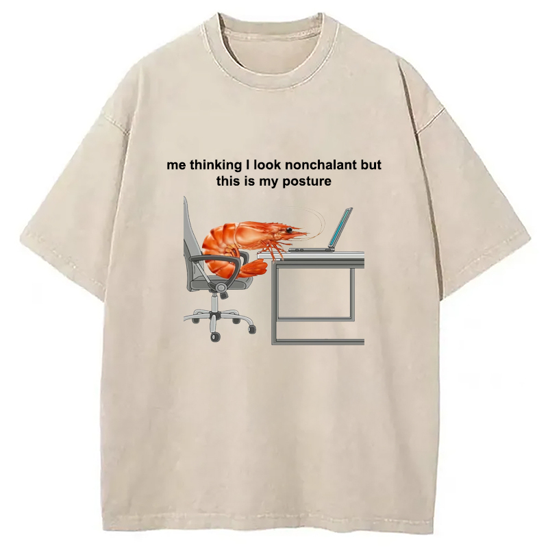 This Is My Posture Washed T-Shirt Funny Quote Unisex Shirt Gifts For Besties