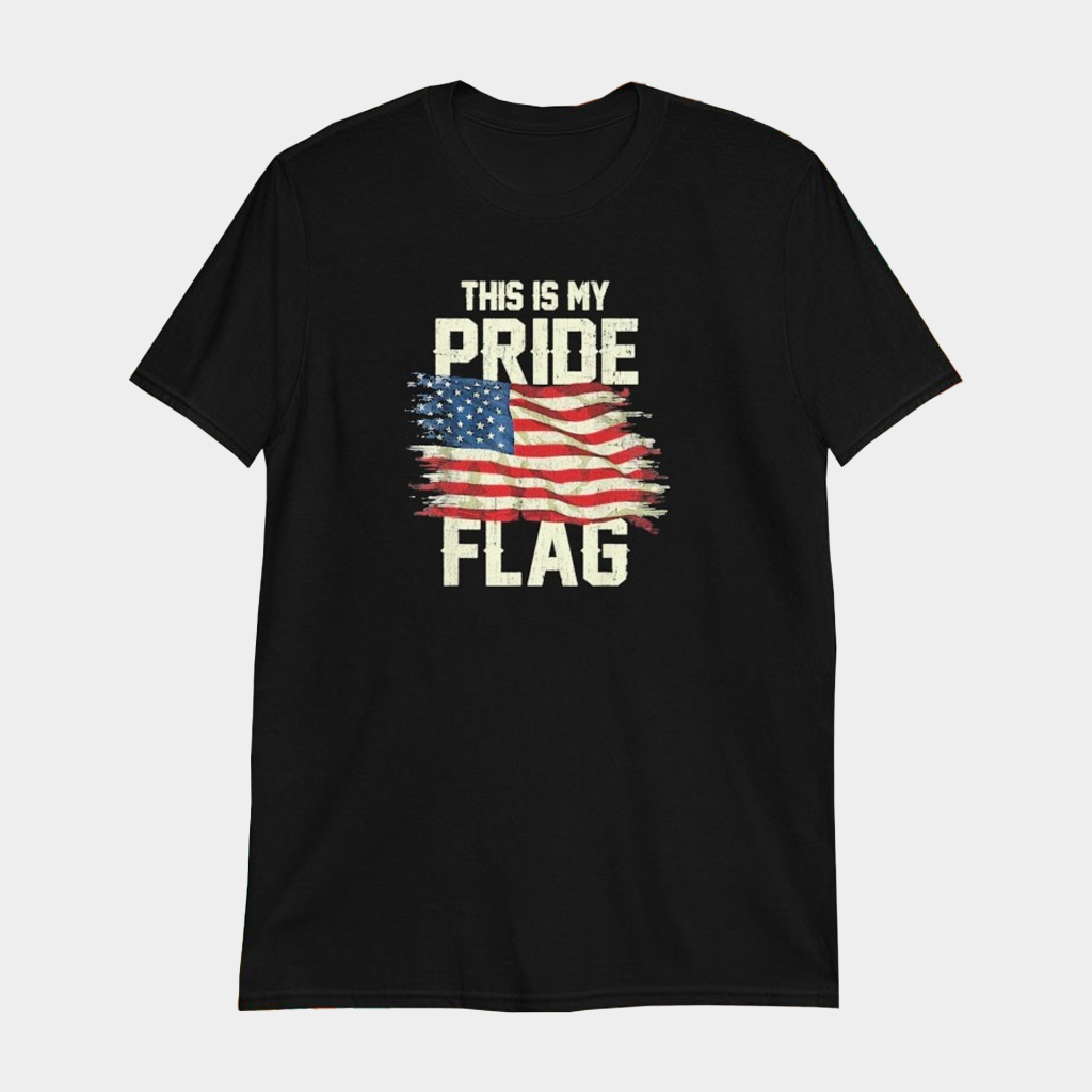 This is My Pride American Flag T-Shirt Men's Patriotic Shirts Gifts For Father