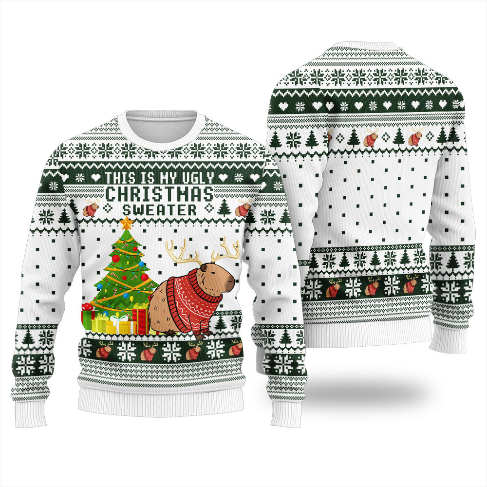 This Is My Ugly Christmas Capybara Sweater Perfect Winter Merch Gift for the Holiday Spirit