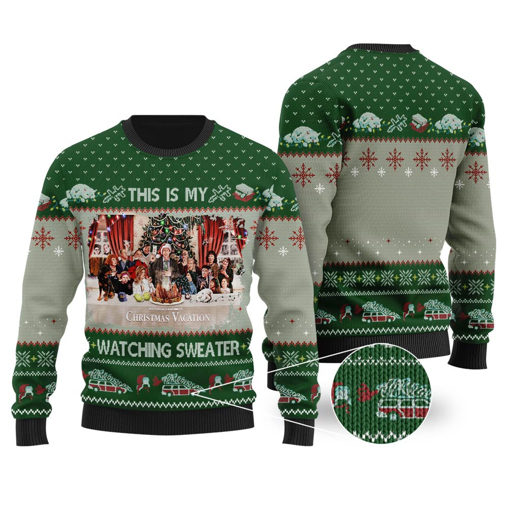 This Is My Watching Christmas Sweater Cardinal Red Perfect Holiday Gift Merch for Sweater Lovers