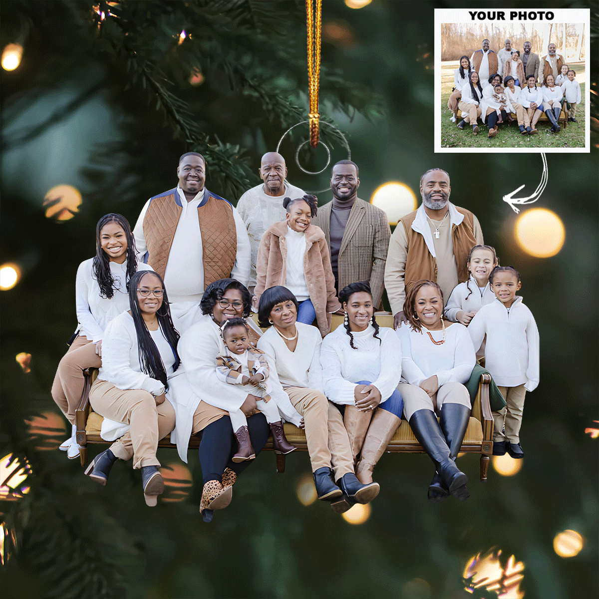 This Is Our Family Personalized Photo Mica Ornament Christmas Gift For Family Members