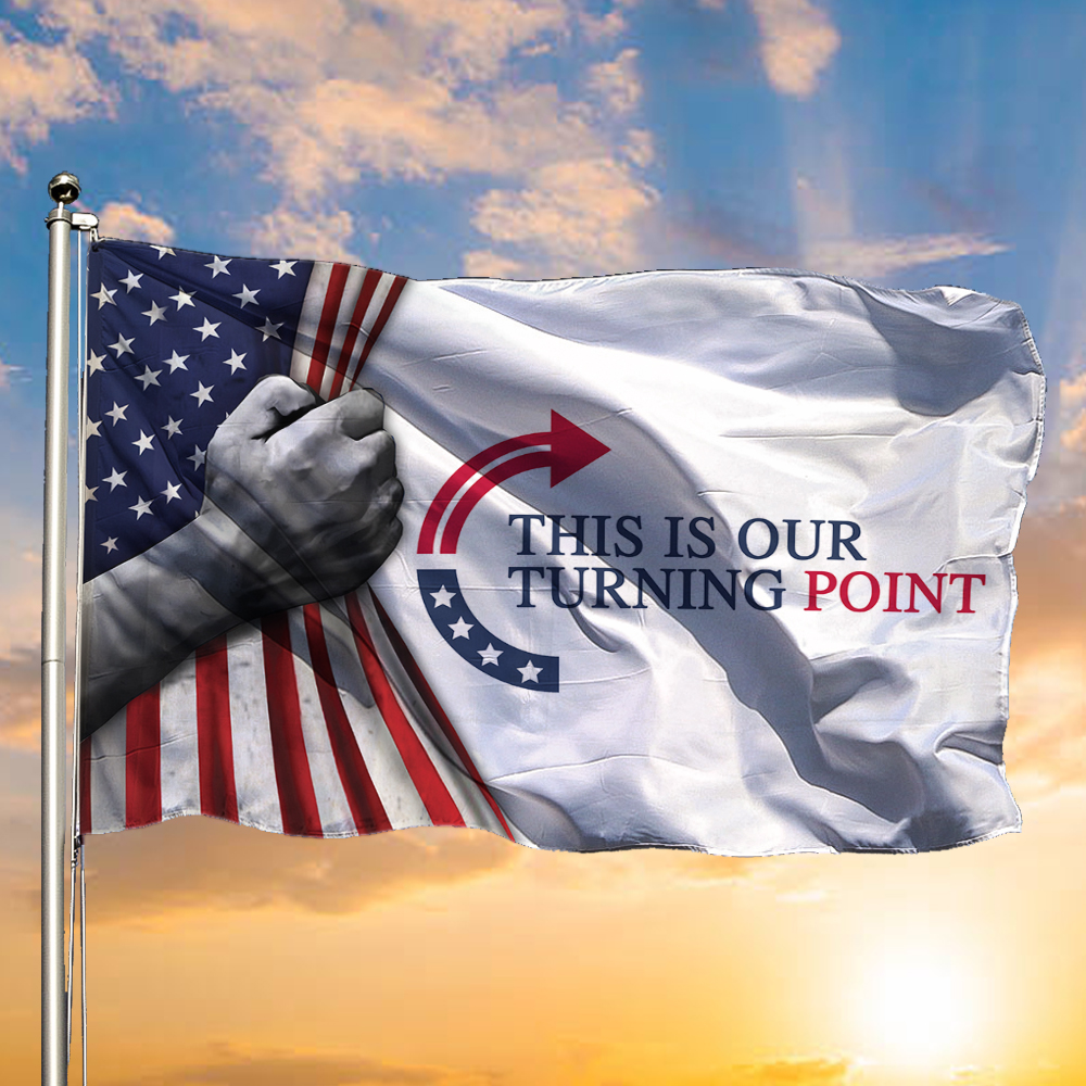 This Is Our Turning Point Charlie Kirk Flag TPUSA Merch Charlie Kirk Decorations Flag