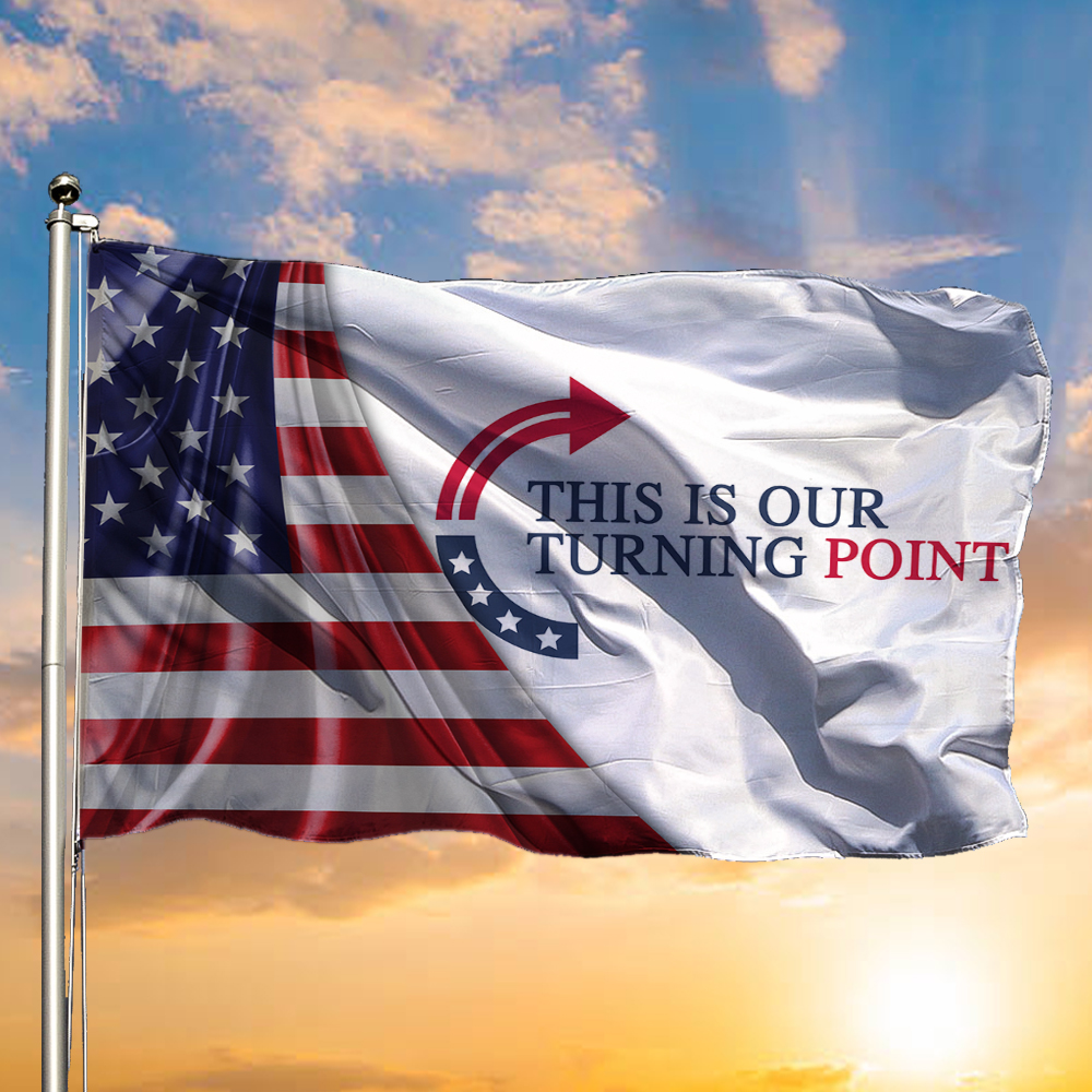 This Is Our Turning Point Charlie Kirk Flag TPUSA Merch Charlie Kirk Outdoor Decorations
