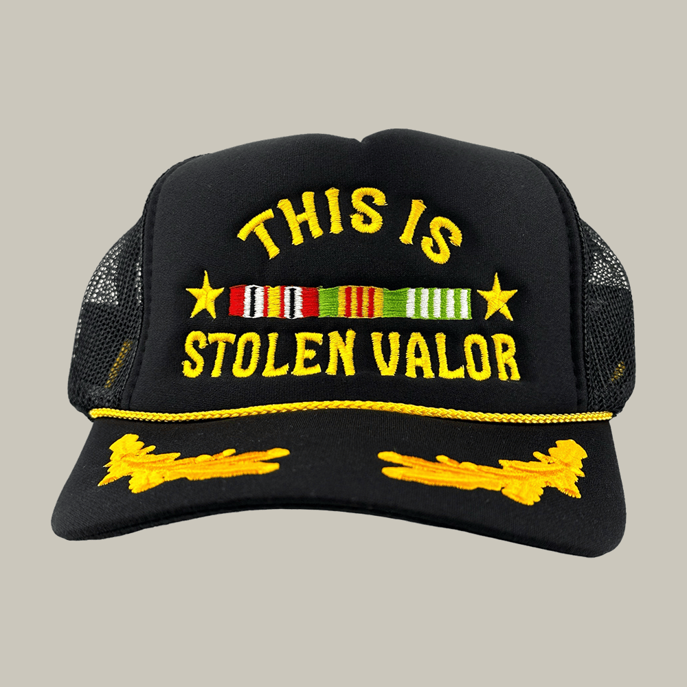 This Is Stolen Valor Trucker Hat Parody Military Cap Unique Gift For Veterans