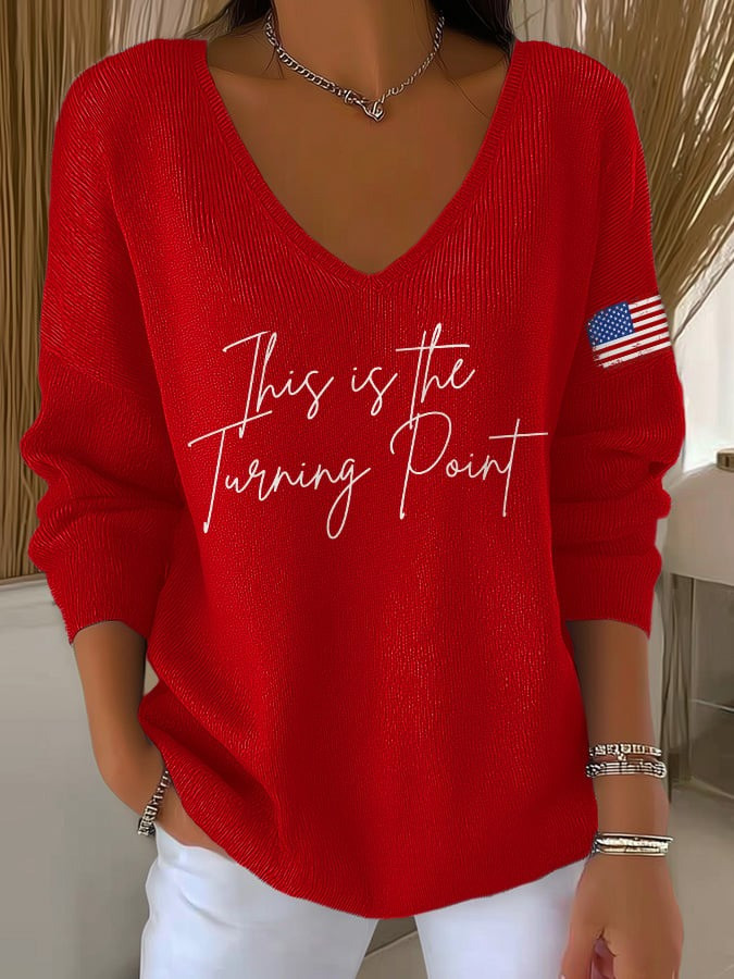 This Is The Turning Point Shirt RIP Charlie Kirk V-Neck Long Sleeve Shirt Patriotic Gifts