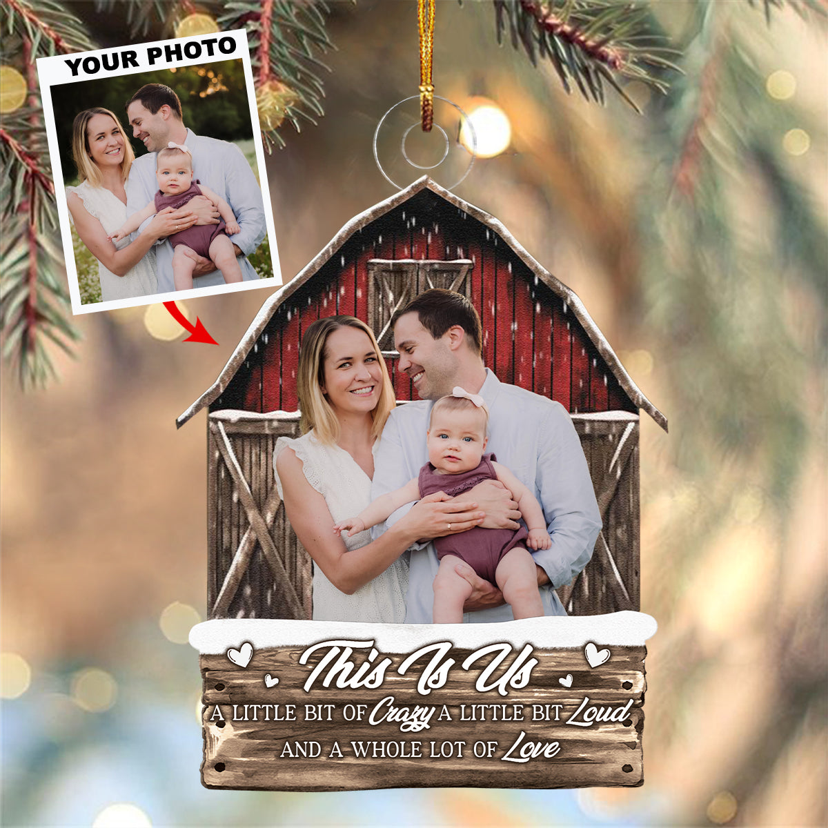 This Is Us A Whole Lot Of Love Custom Photo Mica Ornament Christmas Birthday Gift For