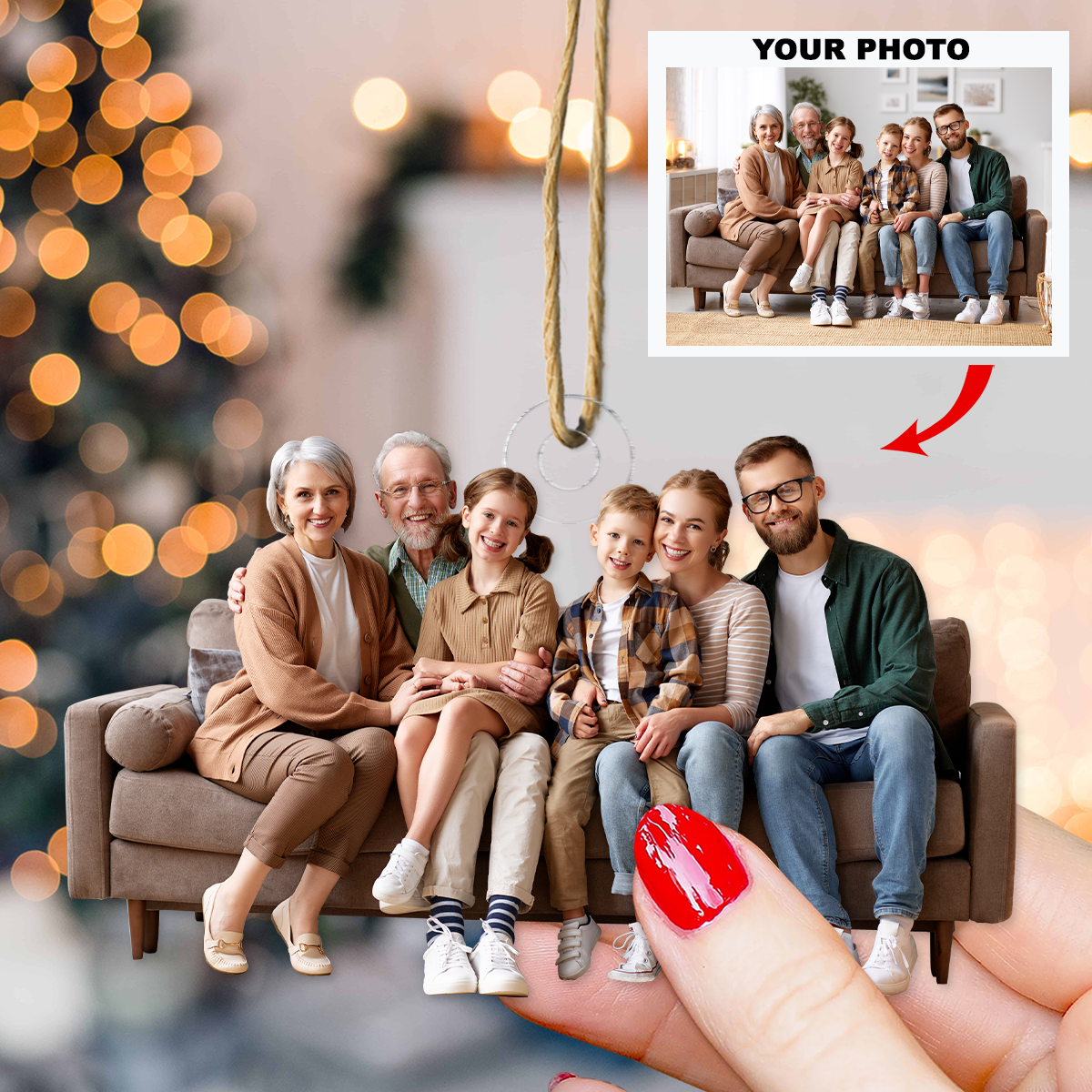 This Is Us A Whole Lot Of Love Personalized Photo Mica Ornament Christmas Gift For Gra