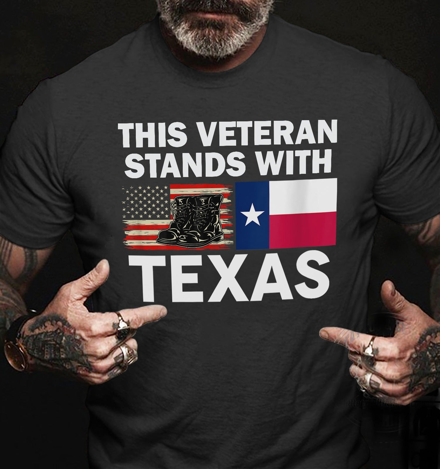 This Veteran Stands With Texas Shirt Patriotic Veteran Support Texas Strong T-Shirt