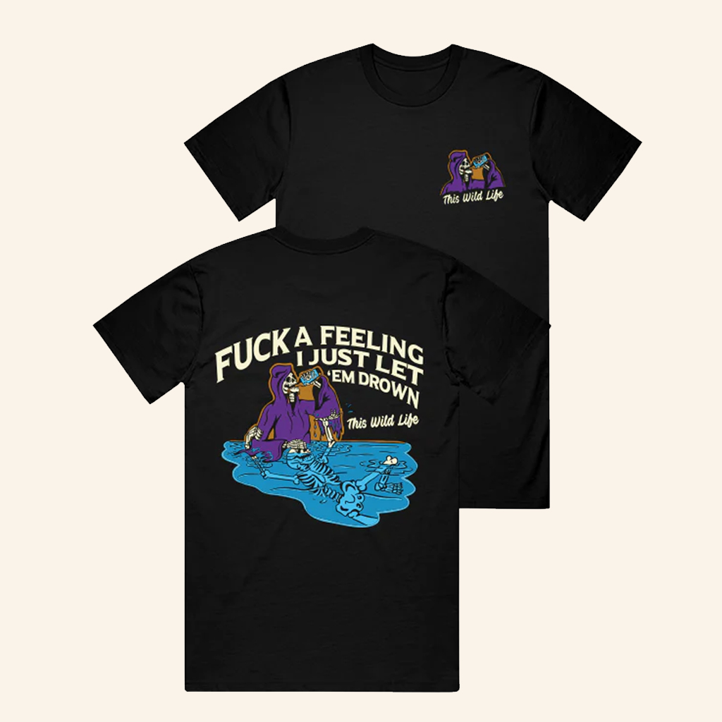 This Wild Life Merch F A Feeling Skeleton T-Shirt Presents For Rock Music Lovers