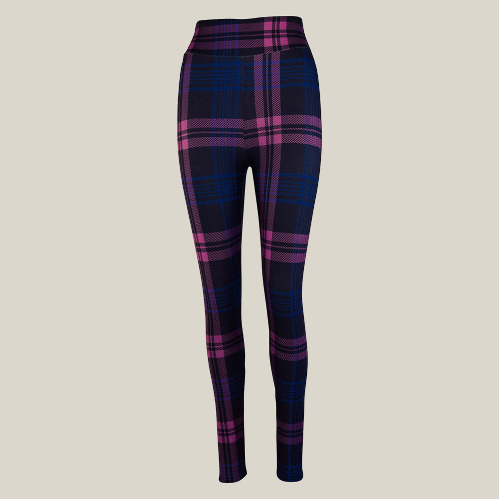 Thistle Tartan Leggings Ladies Gym Leggings Scottish Pattern Unique Gifts For Yoga Lovers