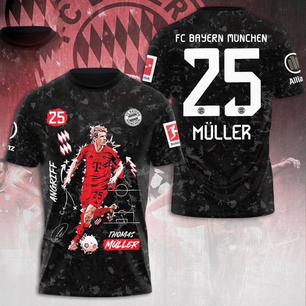 Thomas Muller FC Bayern Munchen 3D T-Shirt Unique Gifts For Soccer Fans