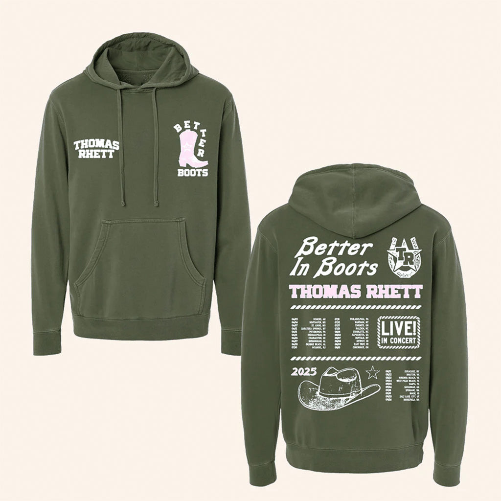 Thomas Rhett Merch 2025 Green Hoodie Gifts For Husband Thomas Rhett Merch 2025 Green Hoodie Gifts For Husband