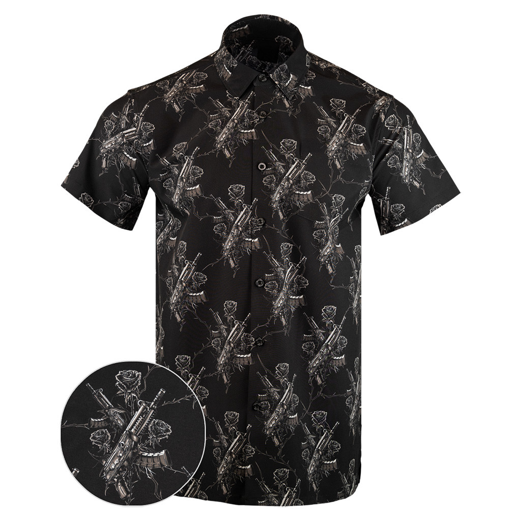Thorned Button Down Shirt Tactical Shirt Hawaii Style Merch Gifts For Gun Lovers Thorned Button Down Shirt Tactical Shirt Hawaii Style Merch Gifts For Gun Lovers