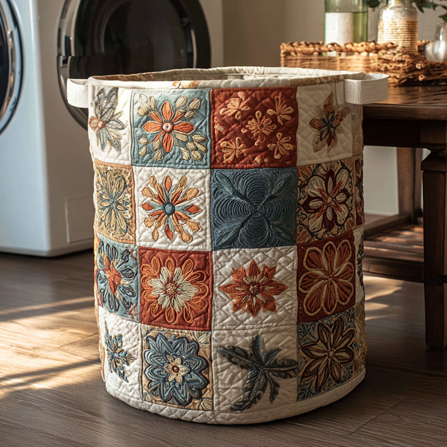 Thread Of Light Quilted Laundry Basket Unique Gift For Laundry Lovers