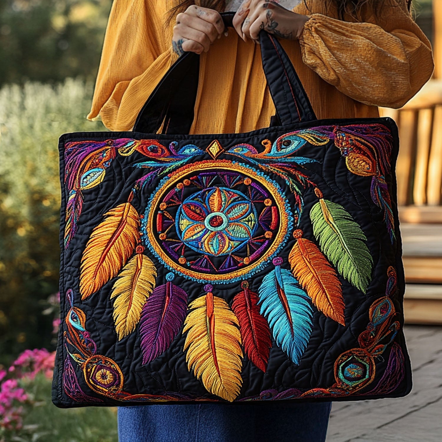 Thread of Light Quilted Tote Bag Native American Wedding Gifts