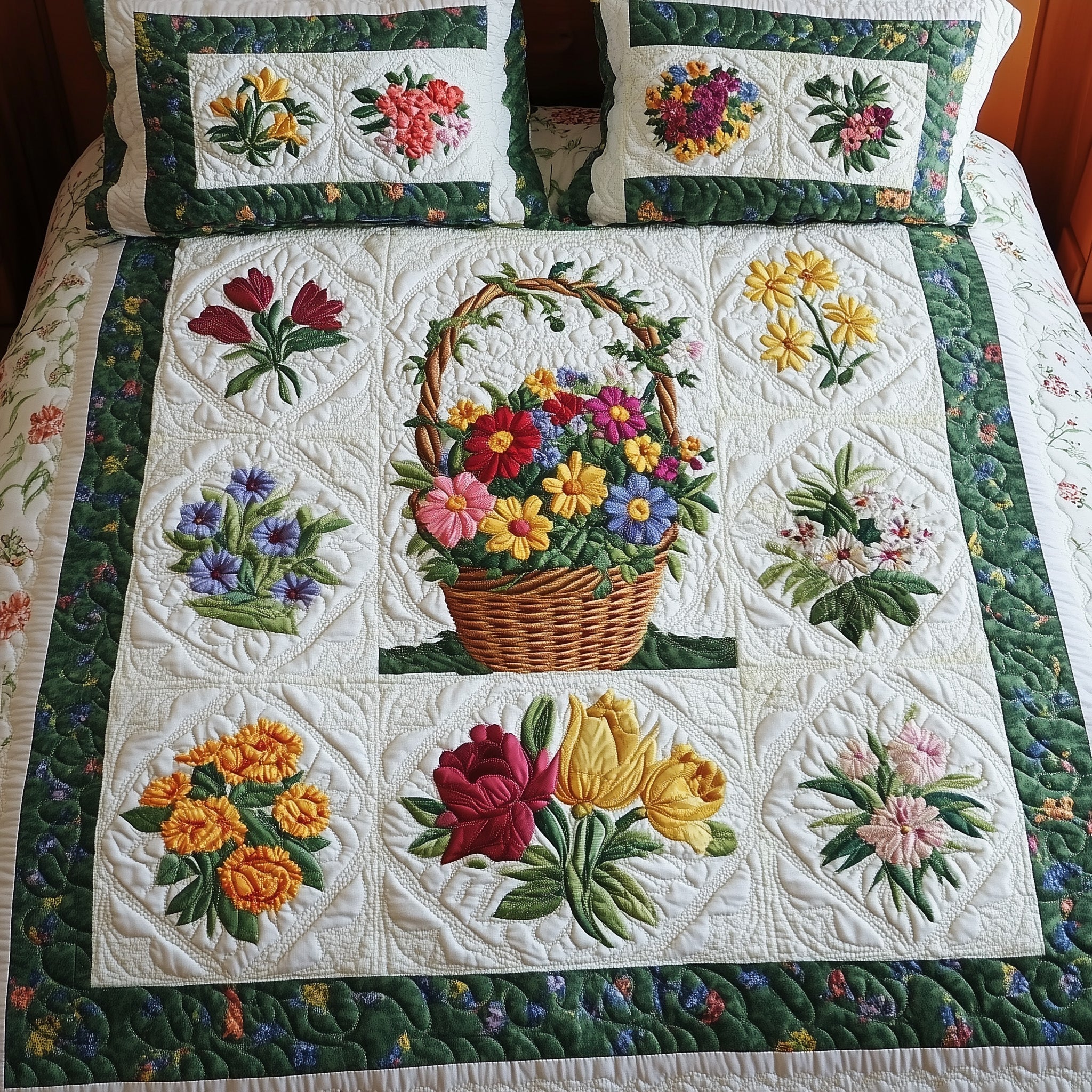 Threaded Garden Magic Quilted Bedding Set Duvet Cover Bed Sheet Birthday Present For Daughter