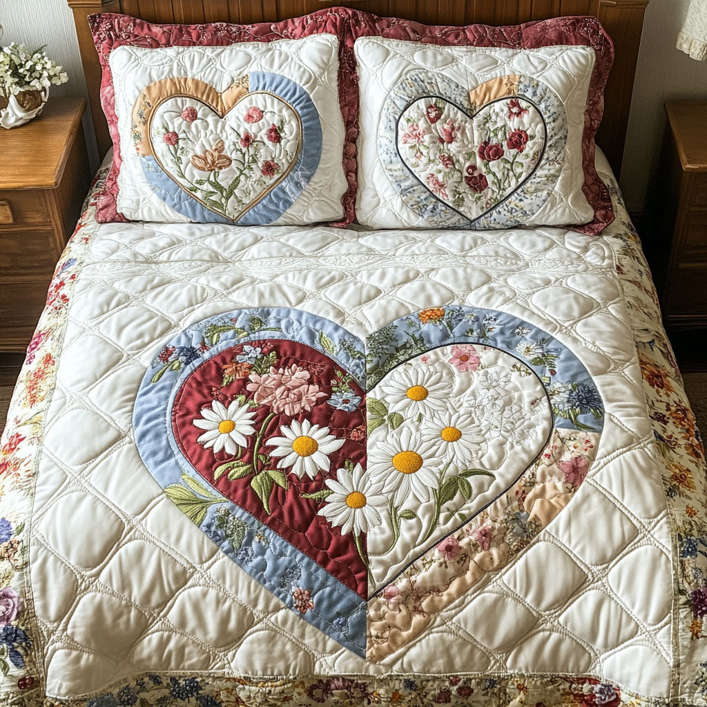 Threads Of Love Quilted Bedding Set Trendy Bedding Merch for Modern Homes