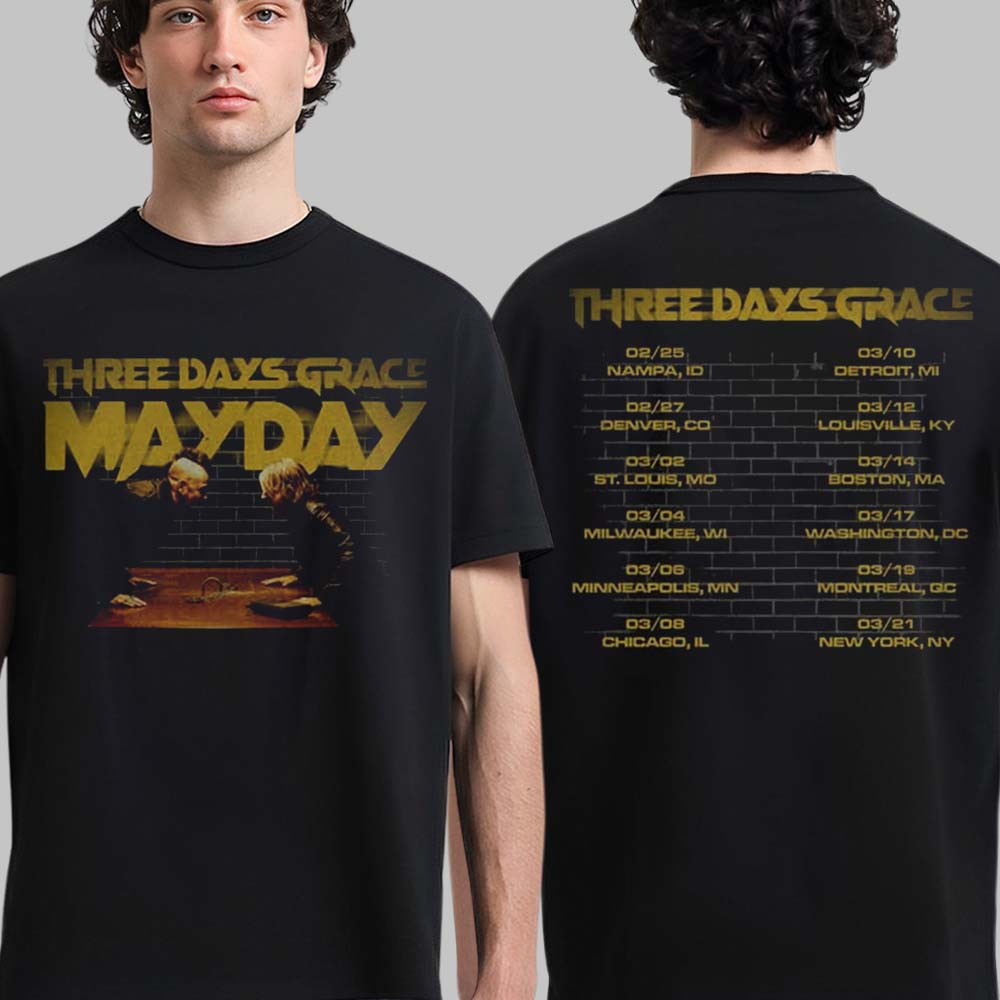 Three Days Grace Alienation 2026 Tour Merch Mayday T-Shirt Music Fan Apparel