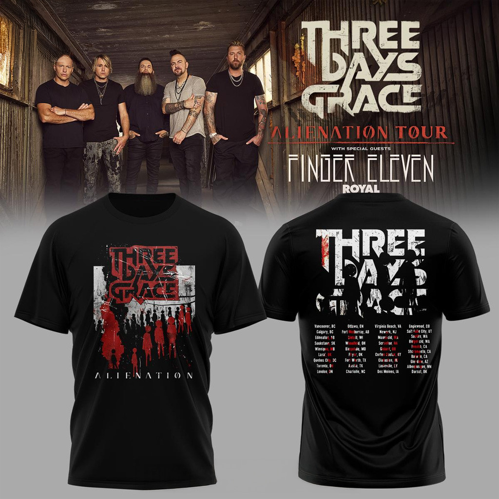 Three Days Grace Alienation 2026 Tour Shirt Three Days Grace Merch Cool Gifts For Rock Fans