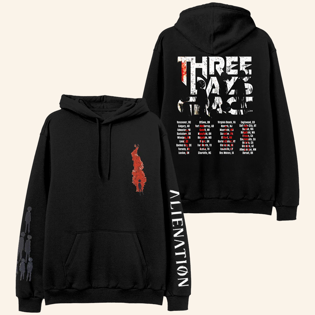 Three Days Grace Merch Alienation 2025 Tour Hoodie Birthday Gifts For Rock Fans Three Days Grace Merch Alienation 2025 Tour Hoodie Birthday Gifts For Rock Fans