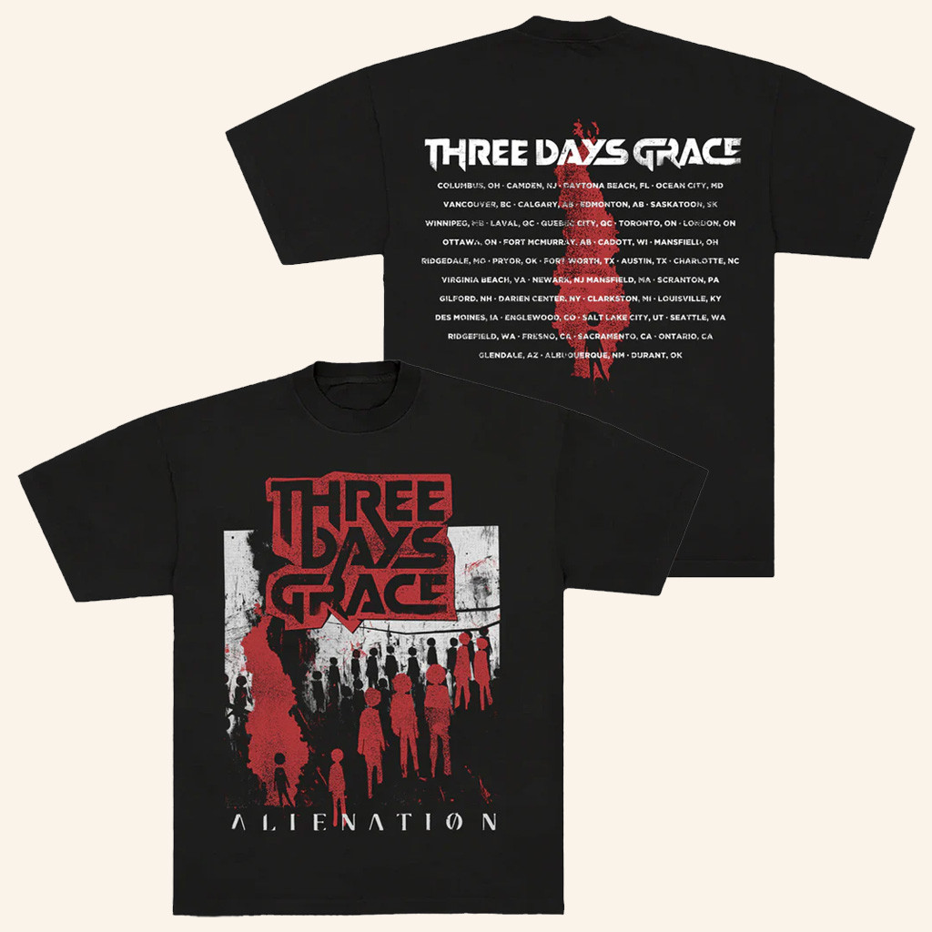 Three Days Grace Merch Alienation 2025 Tour T-Shirt Gifts For Rock Fans Three Days Grace Merch Alienation 2025 Tour T-Shirt Gifts For Rock Fans