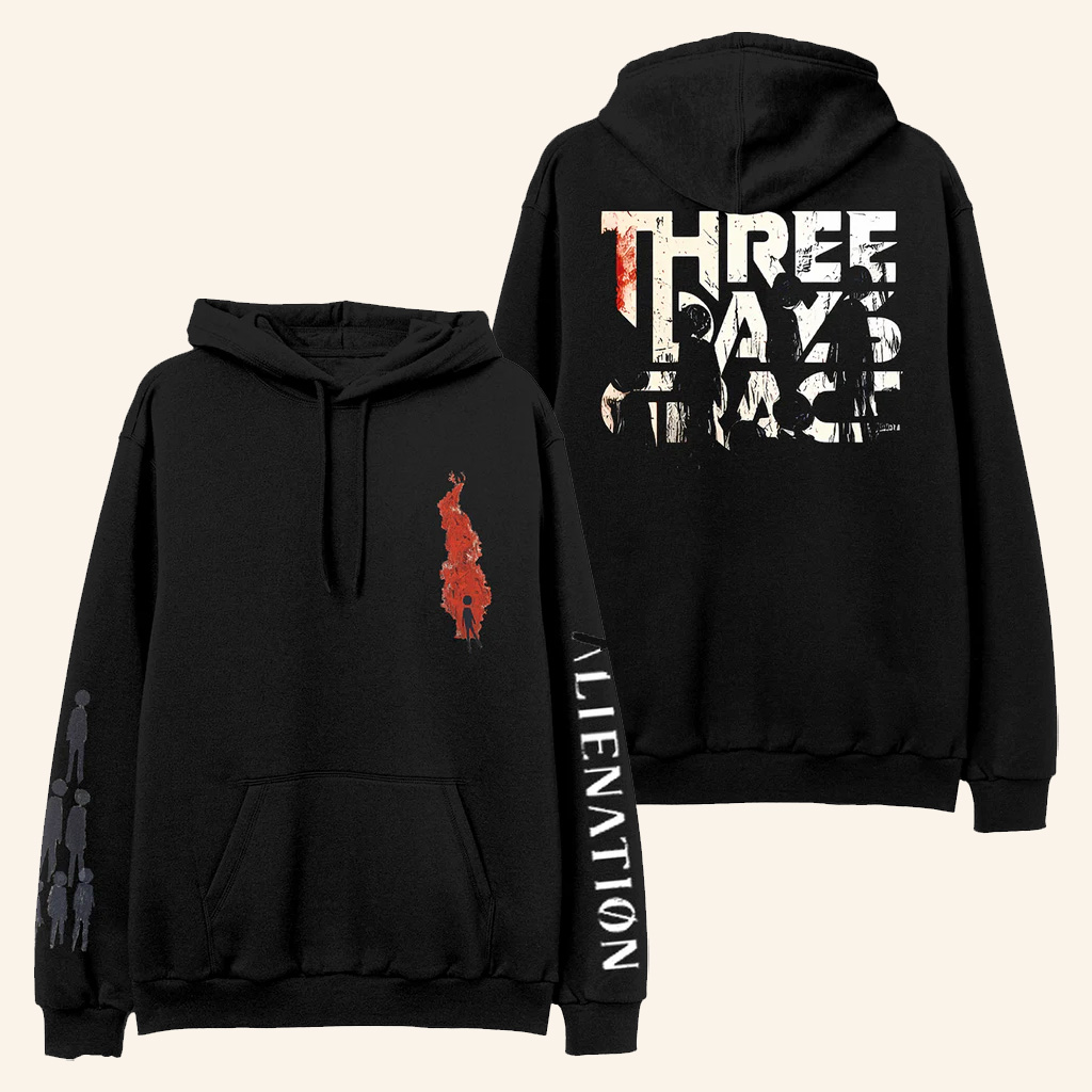 Three Days Grace Merch Alienation Album Hoodie Best Gifts For Rock Fans