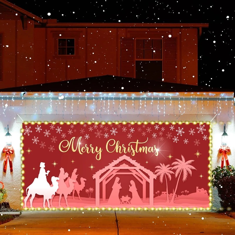 Three Kings Nativity Scene Christmas Garage Door Cover Xmas Outside Decor Jesus Gifts
