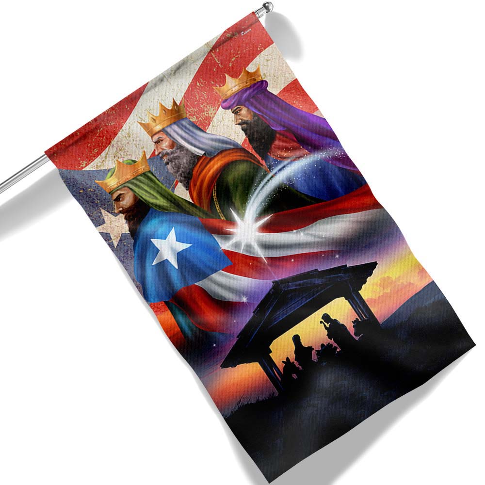 Three Kings Three Wise Men Nativity Of Jesus Puerto Rico Christmas Flag